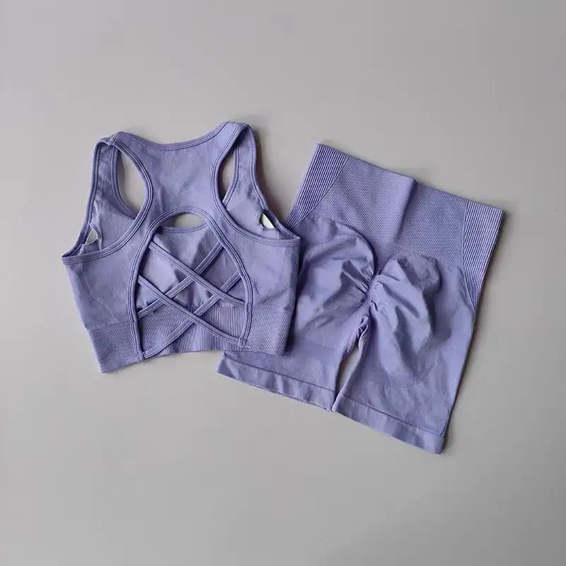 Ensemble de Sport Gainant Dos Croisé