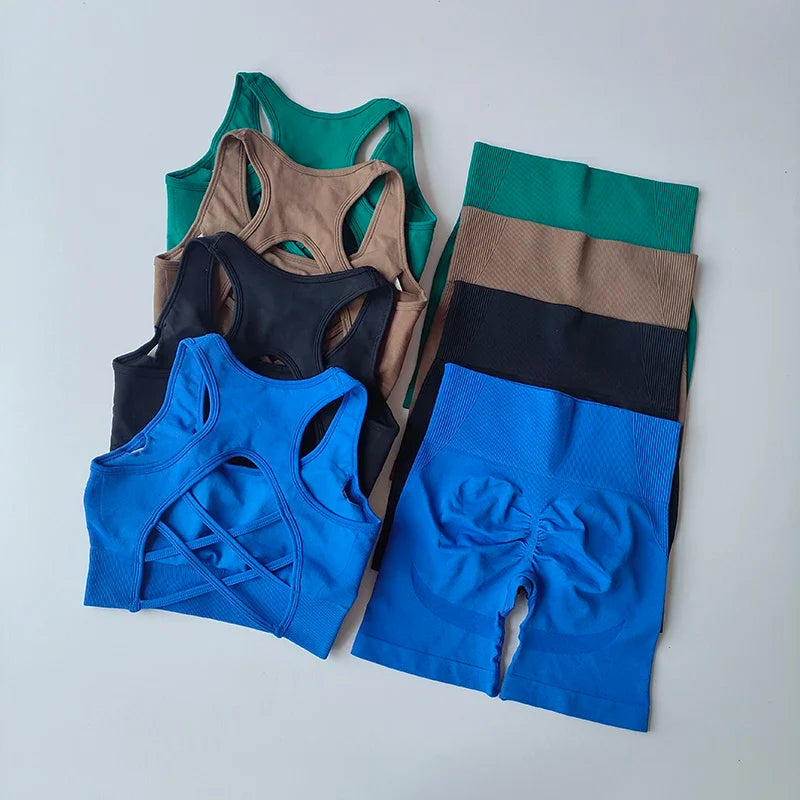 Ensemble de Sport Gainant Dos Croisé
