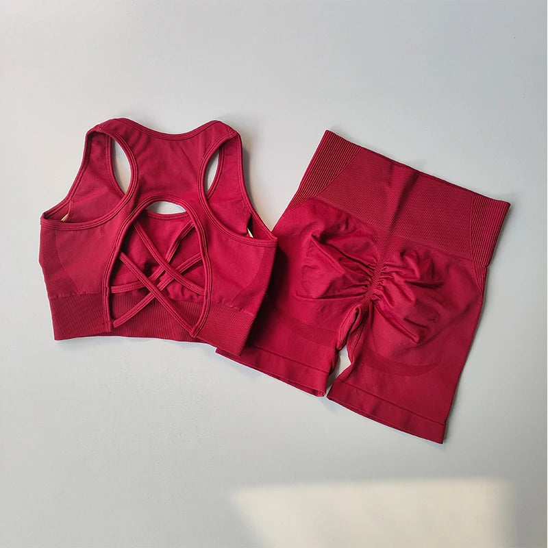Ensemble de Sport Gainant Dos Croisé