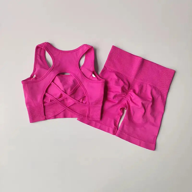 Ensemble de Sport Gainant Dos Croisé