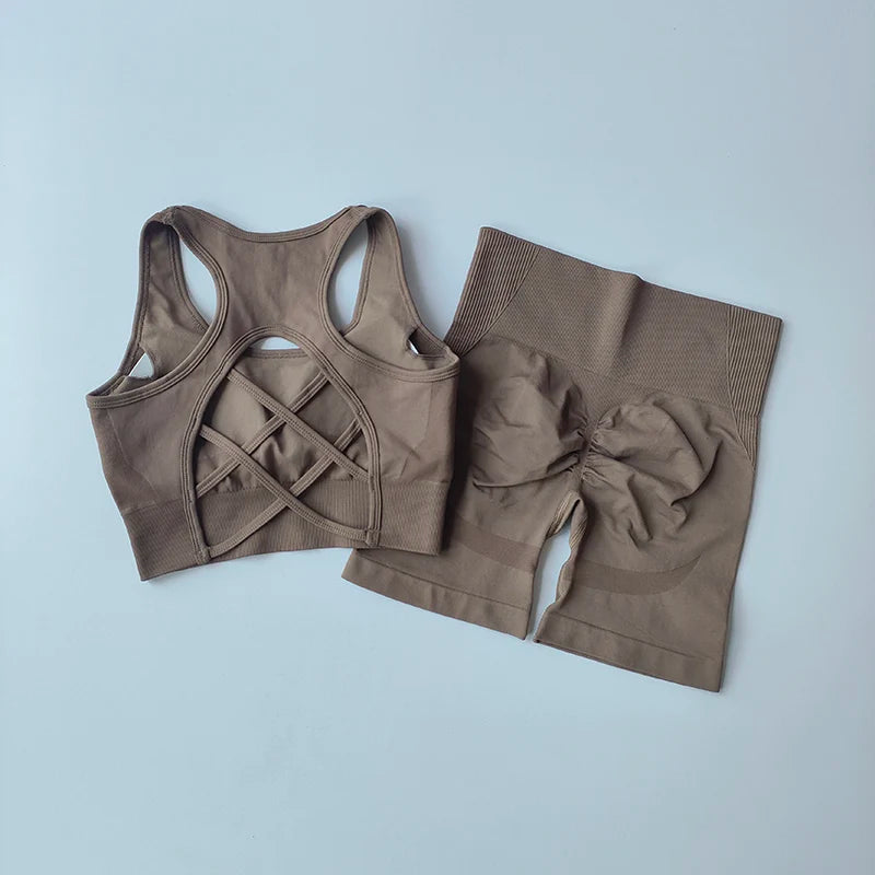 Ensemble de Sport Gainant Dos Croisé